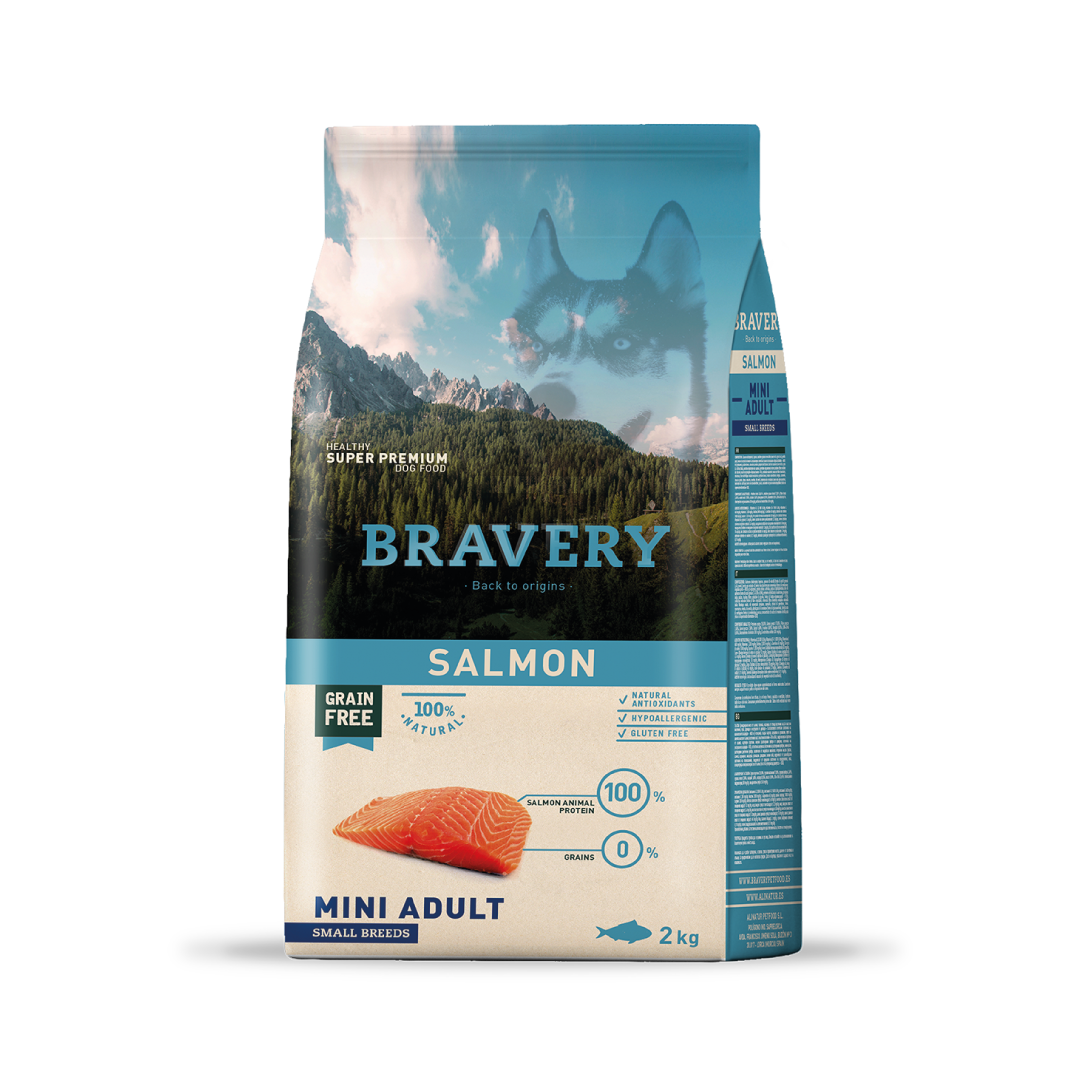 BRAVERY SALMON MINI ADULT|Perro Mini Adulto Salmón 2kg