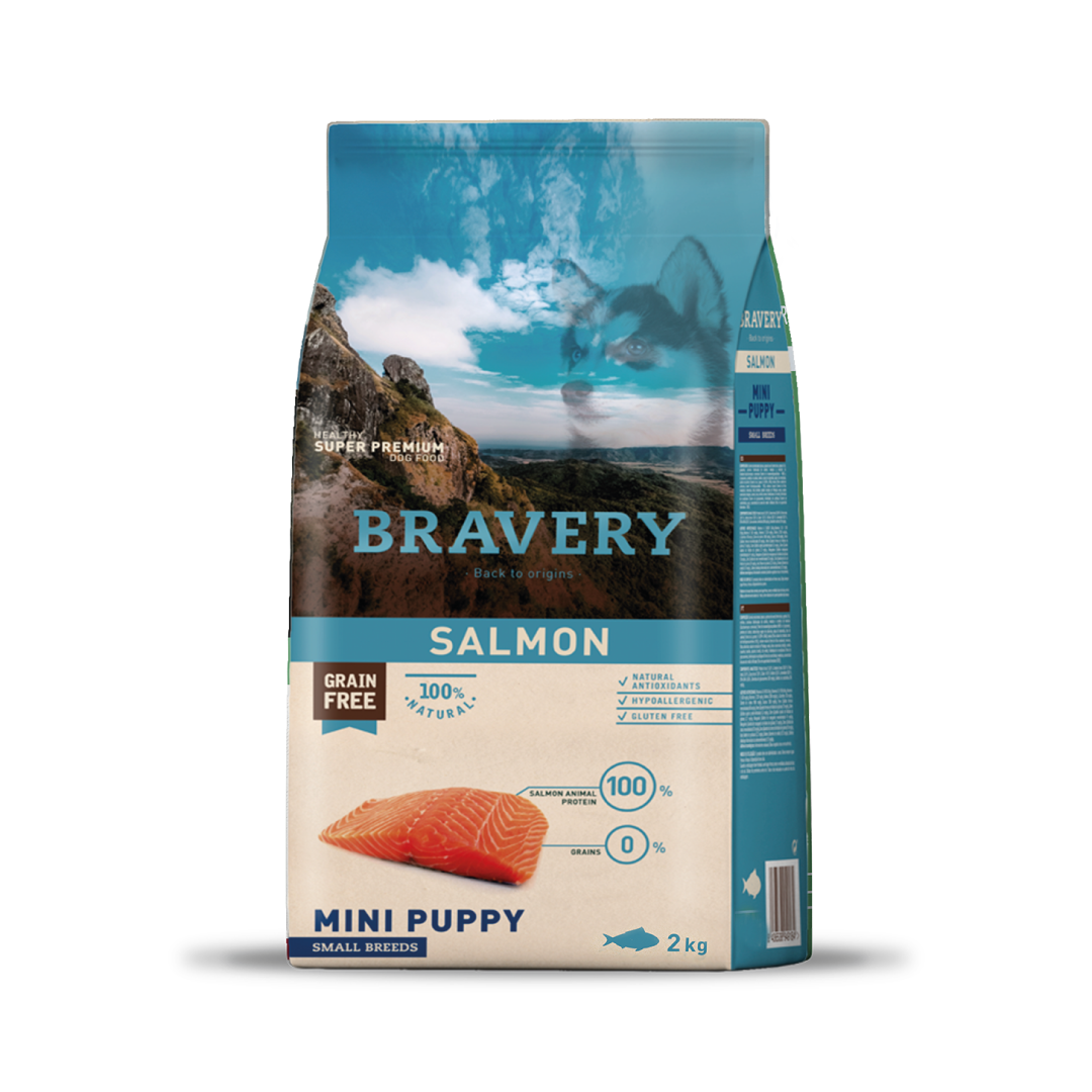 BRAVERY SALMON DOG MINI PUPPY|Perro Mini Cachorro Salmón 2Kg