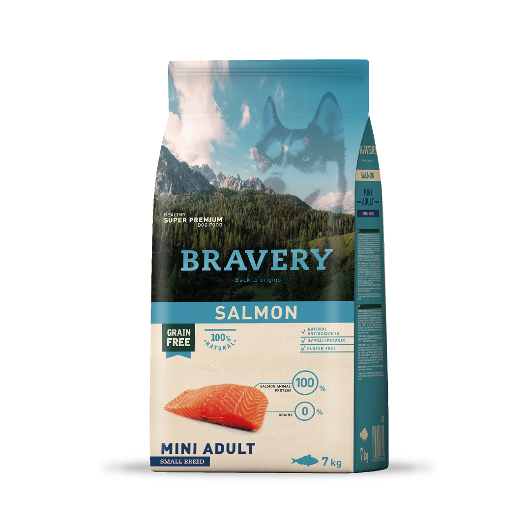 BRAVERY SALMON DOG MINI ADULT|Perro Mini Adulto Salmón 7kg