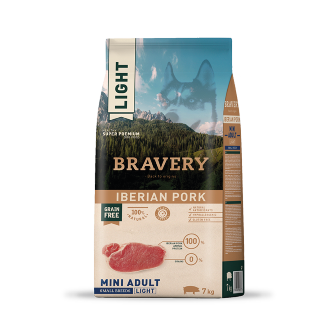 BRAVERY LIGHT IBERIAN PORK MINI ADULT|Perro Mini Adulto Cerdo Light 2kg