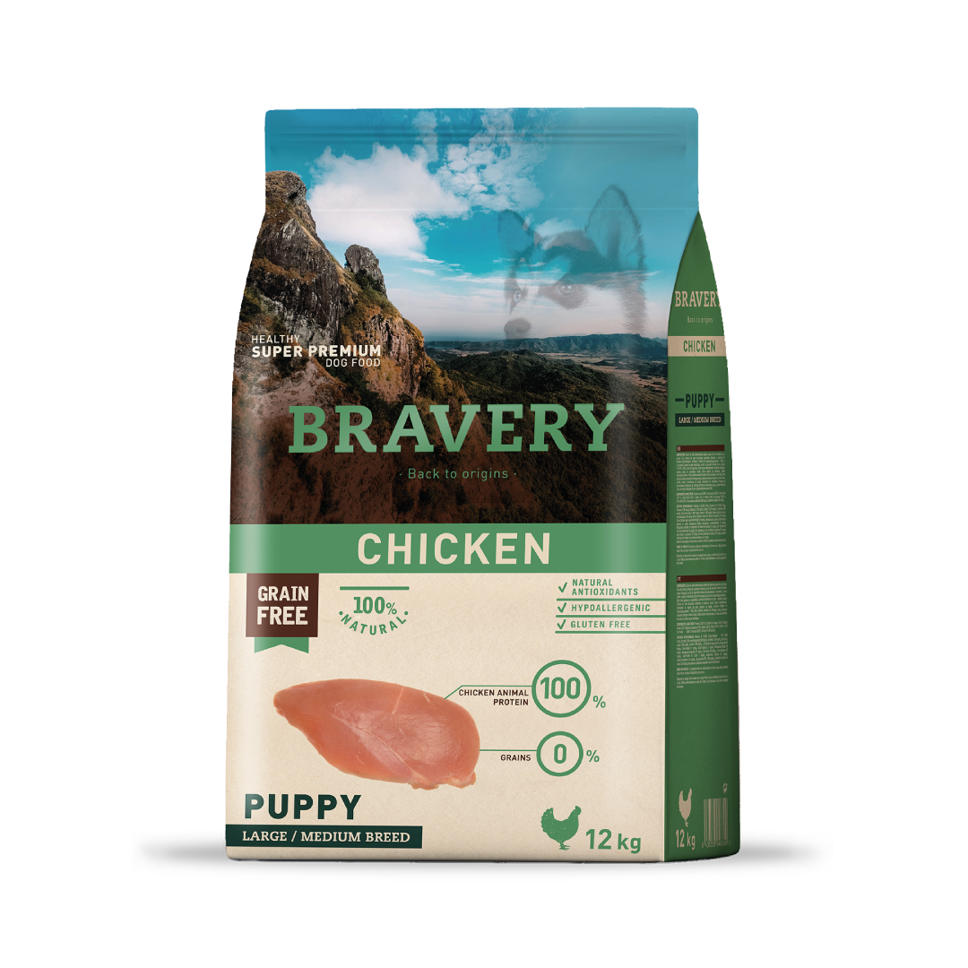BRAVERY CHICKEN PUPPY|Perro Cachorro Raza Mediana y Grande 12kg
