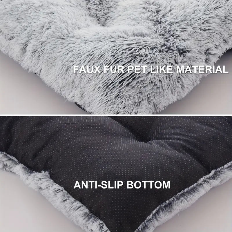 Cama Puff Peludo XL para Mascotas – 90 x 115 cm