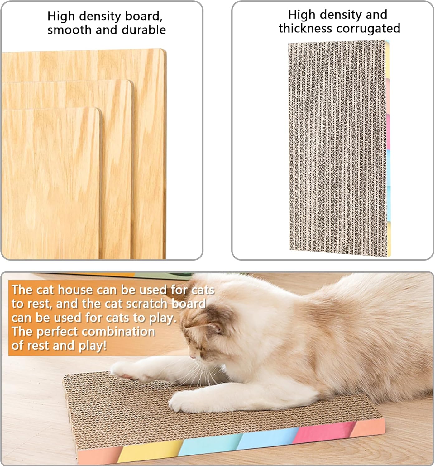 Casa rascador para gatos, casa de madera para gatos