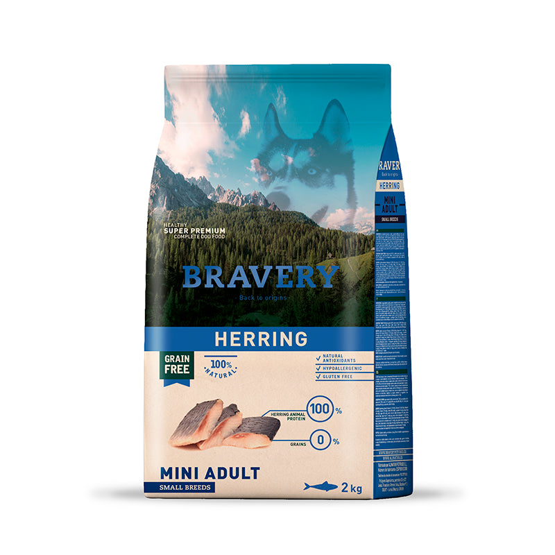 BRAVERY HERRING MINI ADULT|Perro Mini Adulto Arenque 2 kg
