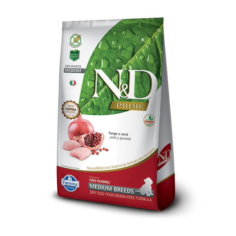 N&D PRIME PERRO CACHORRO RAZA MEDIANA POLLO Y GRANADA 10,1 KG