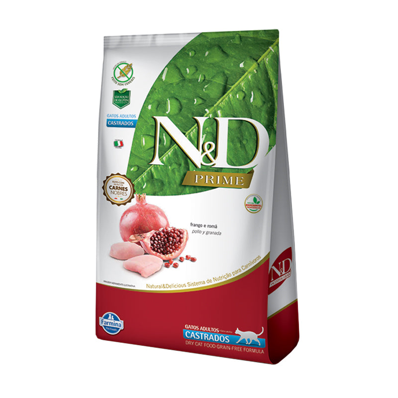 N&D Prime Feline Adultos Castrados Pollo y Granada 1,5 kg