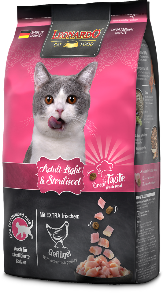 LEONARDO GATO ADULTO LIGHT Y ESTERILIZADO 7,5 kg