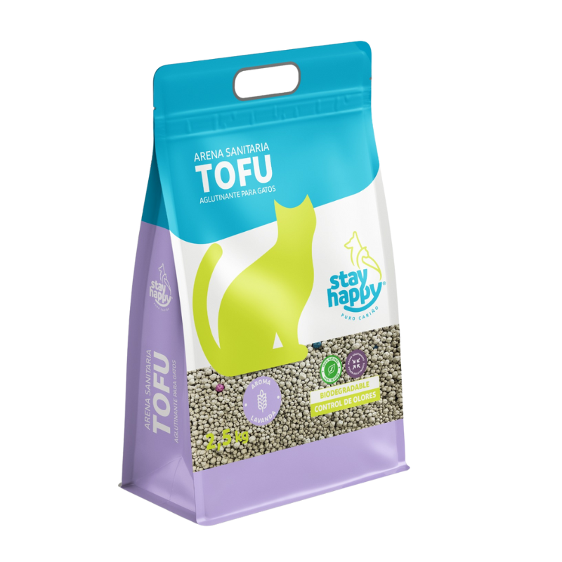 ARENA SANITARIA STAY HAPPY TOFU LAVANDA 2,5 kg