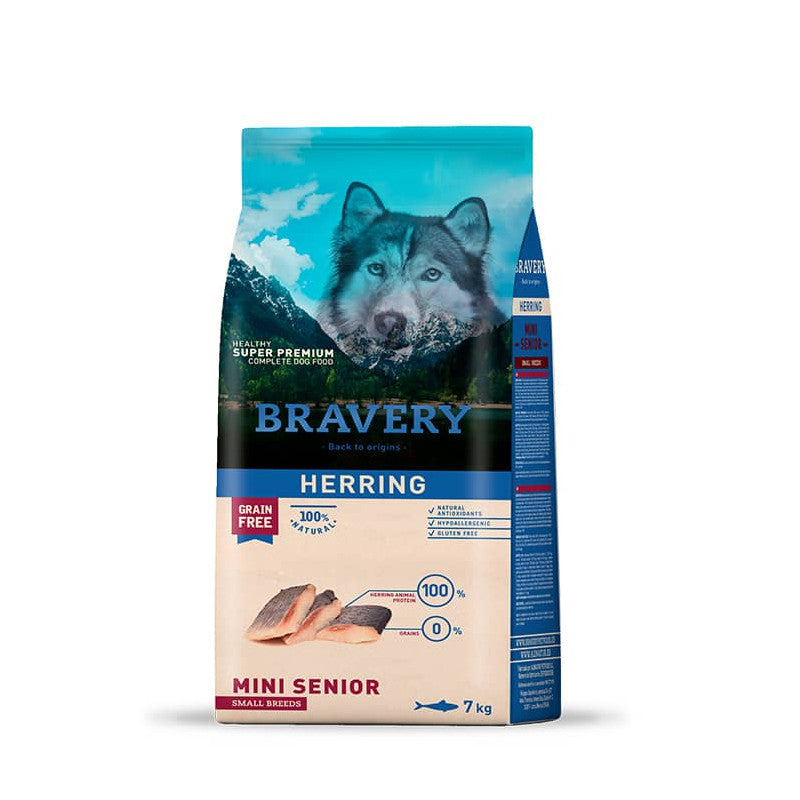 BRAVERY DOG HERRING MINI SENIOR|Perro Mini Senior Arenque 7 kg