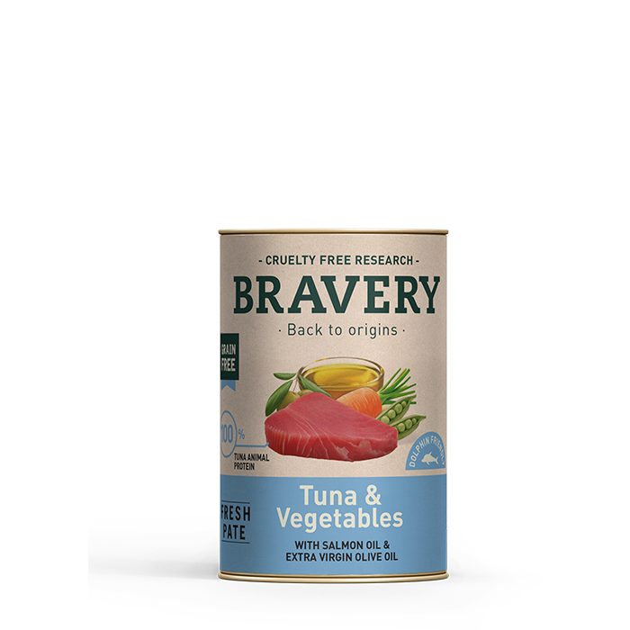 Bravery lata perro Atún Vegetales 290gr