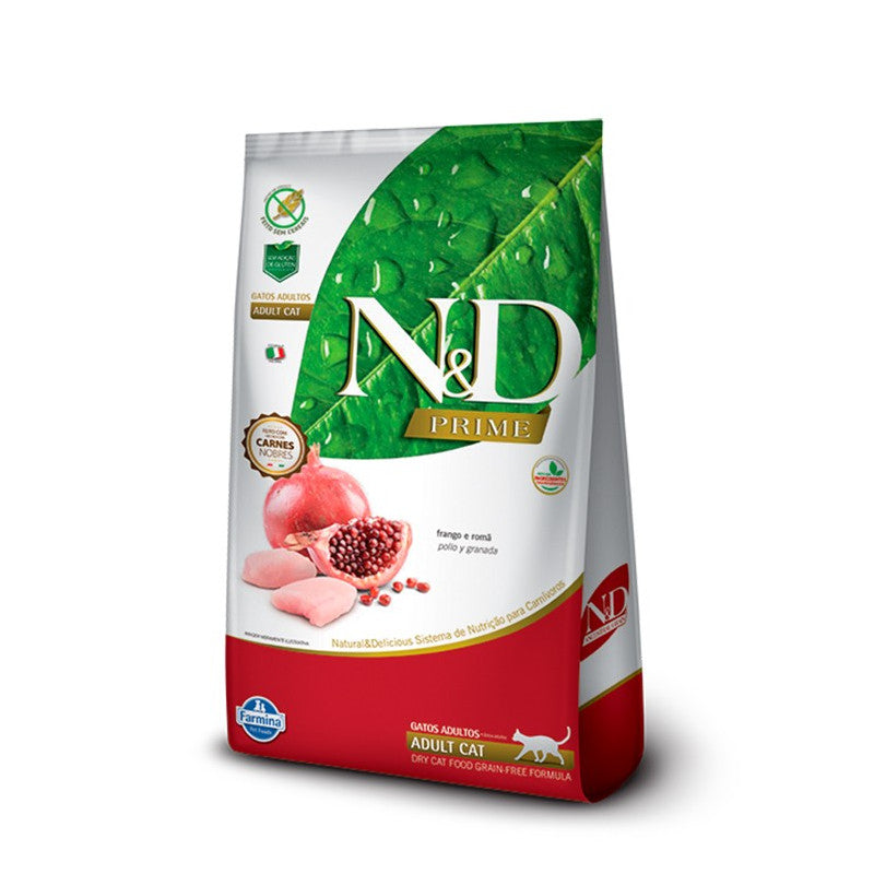 N&D Prime Feline Adultos Pollo y Granada 7,5 kg