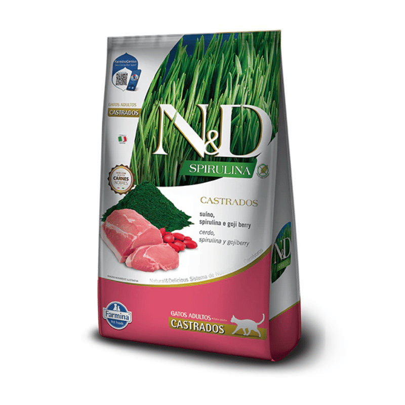 N&D Spirulina Cerdo Feline Castrado 7 kg