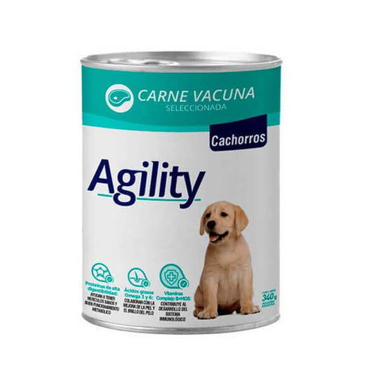 LATA AGILITY CACHORRO SABOR CARNE 340 grs