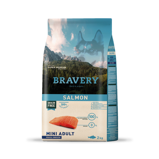 BRAVERY SALMON MINI ADULT|Perro Mini Adulto Salmón 2kg