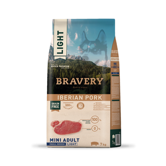 BRAVERY LIGHT IBERIAN PORK MINI ADULT|Perro Mini Adulto Cerdo Light 2kg