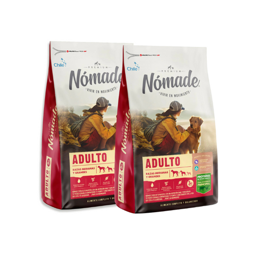 Pack Nomade Perro Adulto Razas Medianas y Grandes 20 Kg 2 Unidades