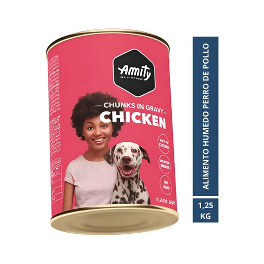 AMITY LATA CHUNKS IN GRAVY CHICKEN|Lata de Pollo Premium 1,250 kg