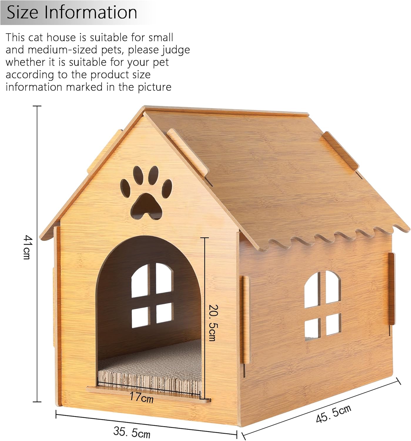 Casa rascador para gatos, casa de madera para gatos