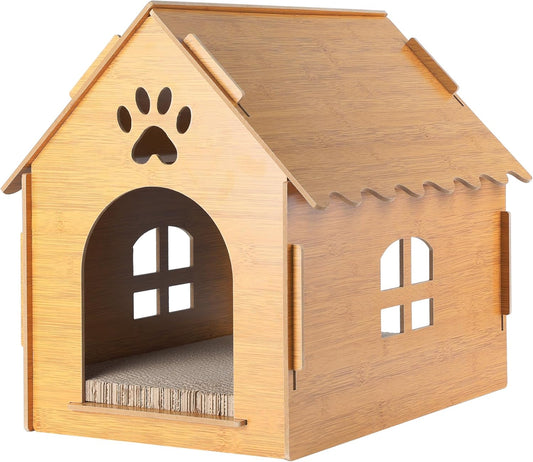 Casa rascador para gatos, casa de madera para gatos