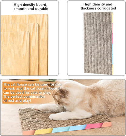 Casa rascador para gatos, casa de madera para gatos