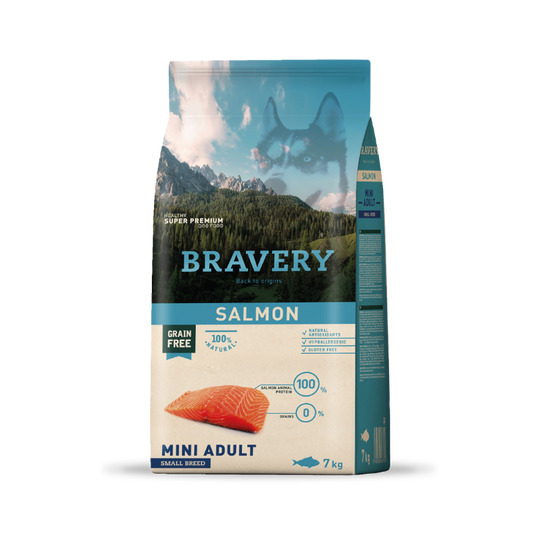 BRAVERY SALMON DOG MINI ADULT|Perro Mini Adulto Salmón 7kg