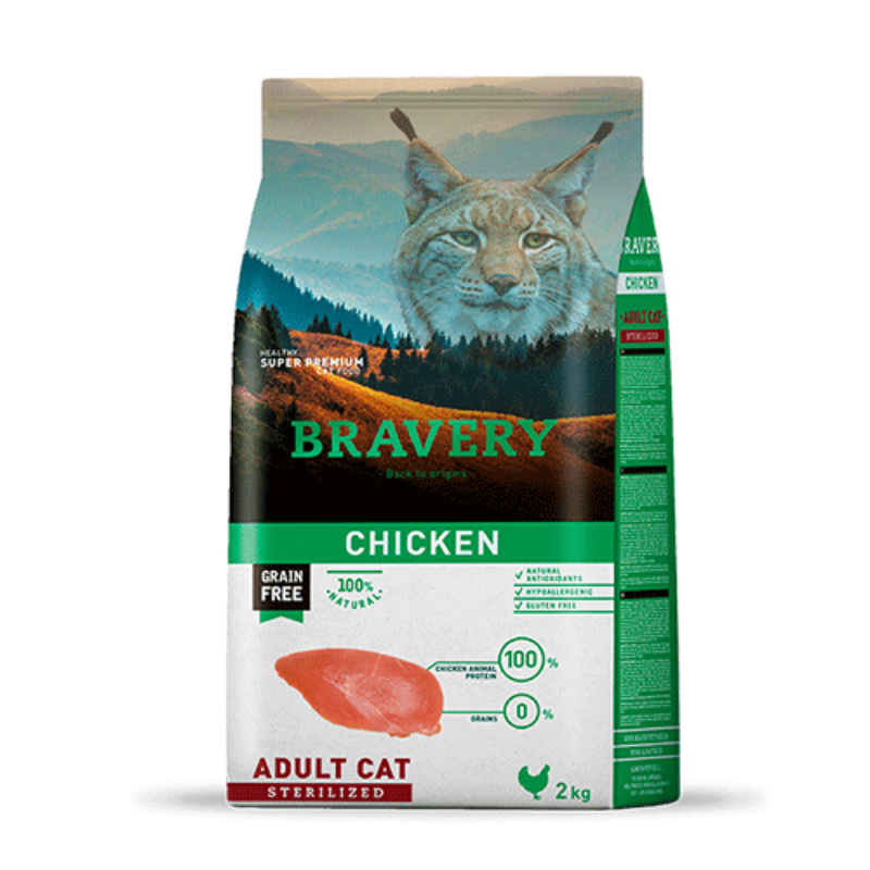 BRAVERY CHICKEN ADULT CAT STERILIZED| Gato Adulto Esterilizado Pollo  2kg