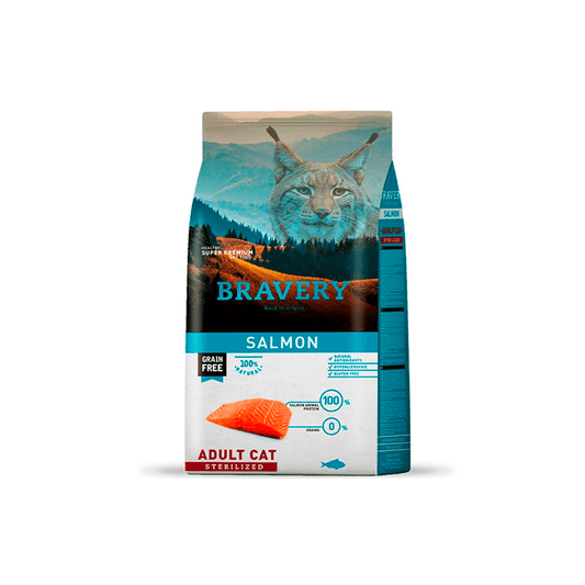 BRAVERY SALMON ADULT CAT STERILIZED 2 KG| Gato Adulto Esterilizado Salmón 2Kg