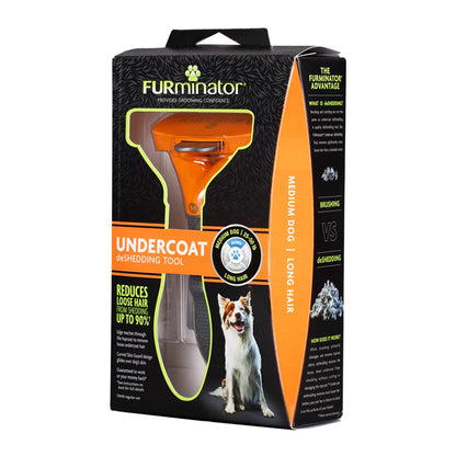 FURminator LONG HAIR FOR DOG, M|Cepillo para Perros Pelo Largo Talla M