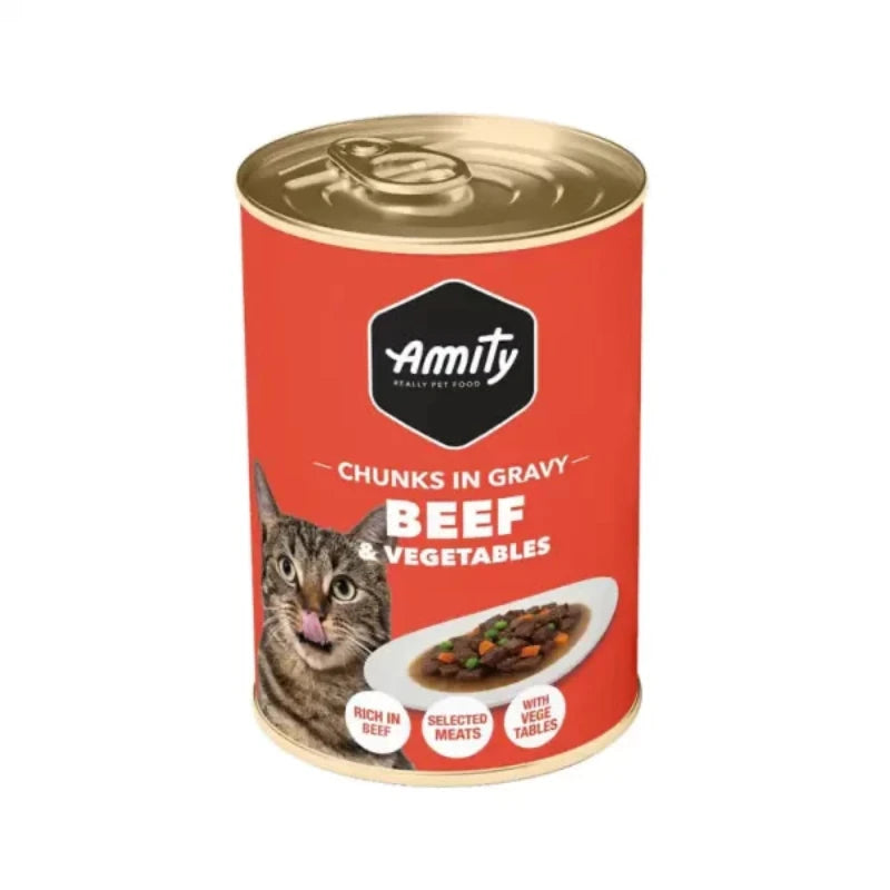 Amity Gato Chunks Beef & Vegetable lata 415 Gr