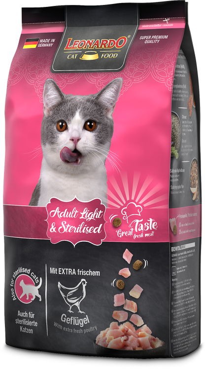 LEONARDO GATO ADULTO LIGHT Y ESTERILIZADO 7,5 kg
