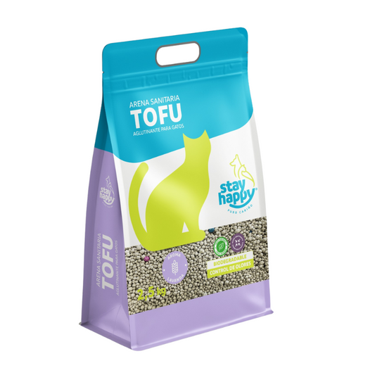 ARENA SANITARIA STAY HAPPY TOFU LAVANDA 2,5 kg