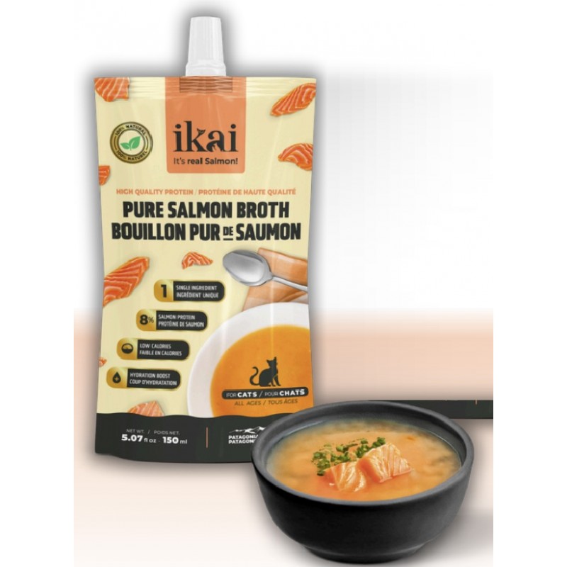 iKai Puré para Gatos Caldo de Salmon  150 ml