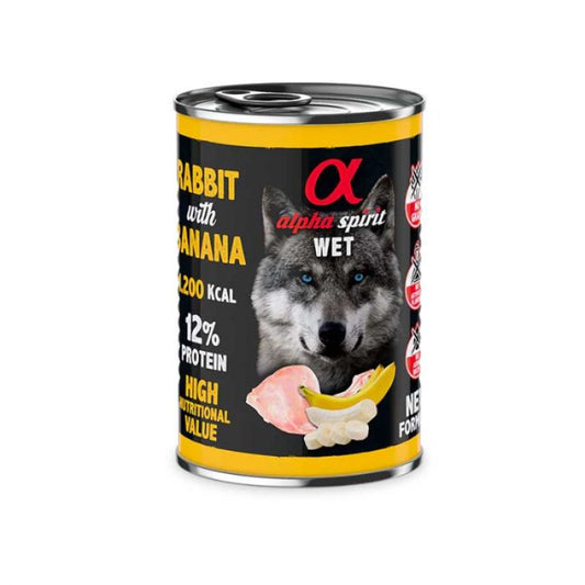 Alpha Spirit Alimento Húmedo Conejo con Plátano 400 gr