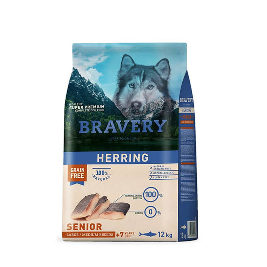 BRAVERY DOG HERRING SENIOR 12KG|Perro Senior Arenque 12 kg
