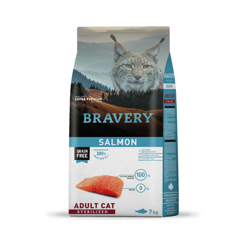 BRAVERY SALMON ADULT CAT STERILIZED 7 kg | Gato Adulto Esterilizado Salmón