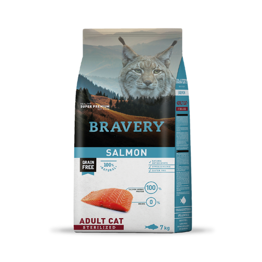 BRAVERY SALMON ADULT CAT STERILIZED 7 kg | Gato Adulto Esterilizado Salmón