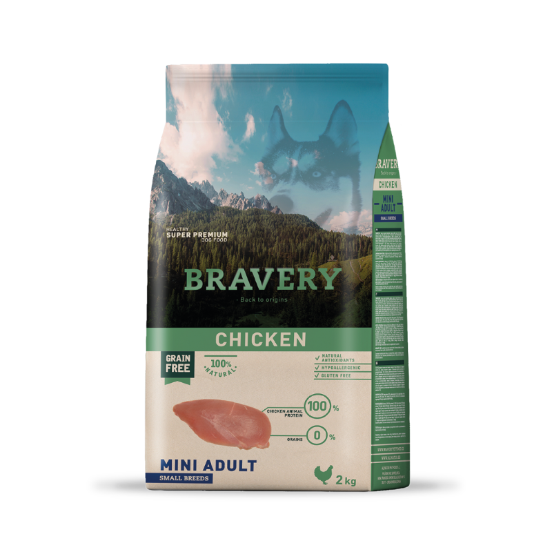 BRAVERY CHICKEN MINI ADULT|Perro Mini Adulto Pollo 2kg – Roar PetShop