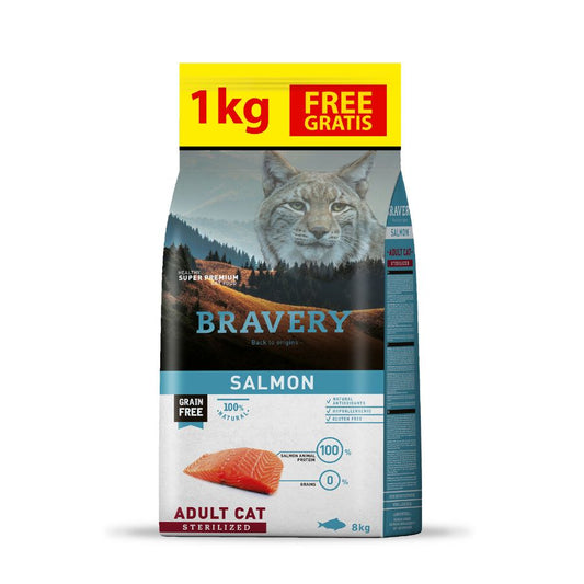 BRAVERY SALMON ADULT CAT STERILIZED 7+1 kg  | Gato Adulto Esterilizado Salmón