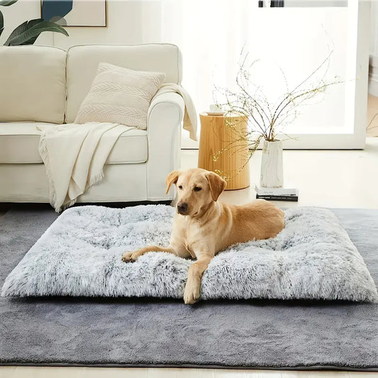 Cama Puff Peludo XL para Mascotas – 90 x 115 cm