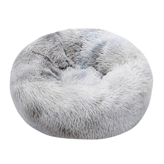 Cama Puff Gris Peluda 80 cm