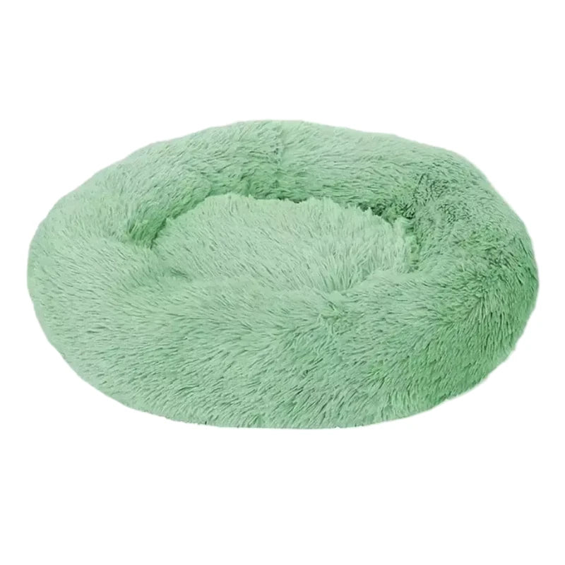 Cama Puff Anti Estres Peluda Rosa Palo 60 cm Perro/Gato