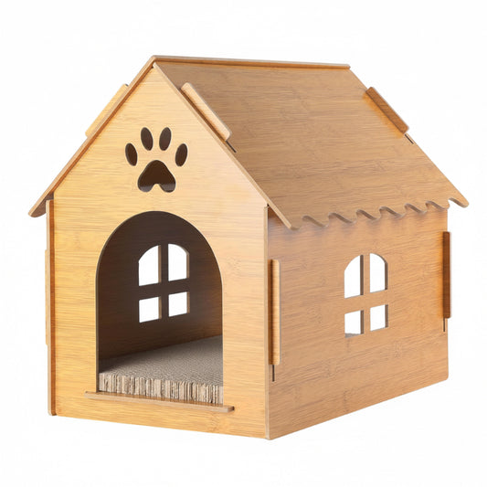 Casa rascador para gatos, casa de madera para gatos