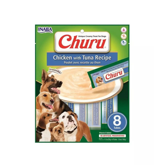 CHURU PERRO POLLO Y ATÚN 8 TUBOS