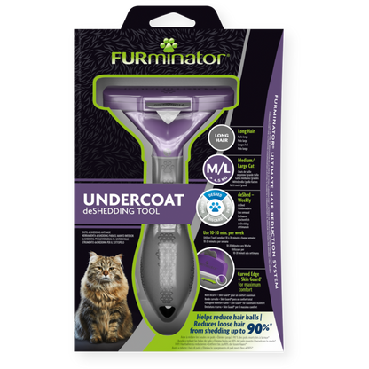 FURminator LONG HAIR FOR CAT, M-L| Cepillo para Gatos Pelo Largo