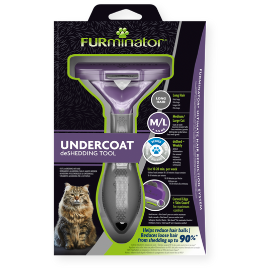 FURminator LONG HAIR FOR CAT, M-L| Cepillo para Gatos Pelo Largo