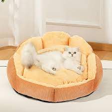 CAMA PARA MASCOTAS EN FORMA DE CONCHA LAVABLE (Color Naranjo)