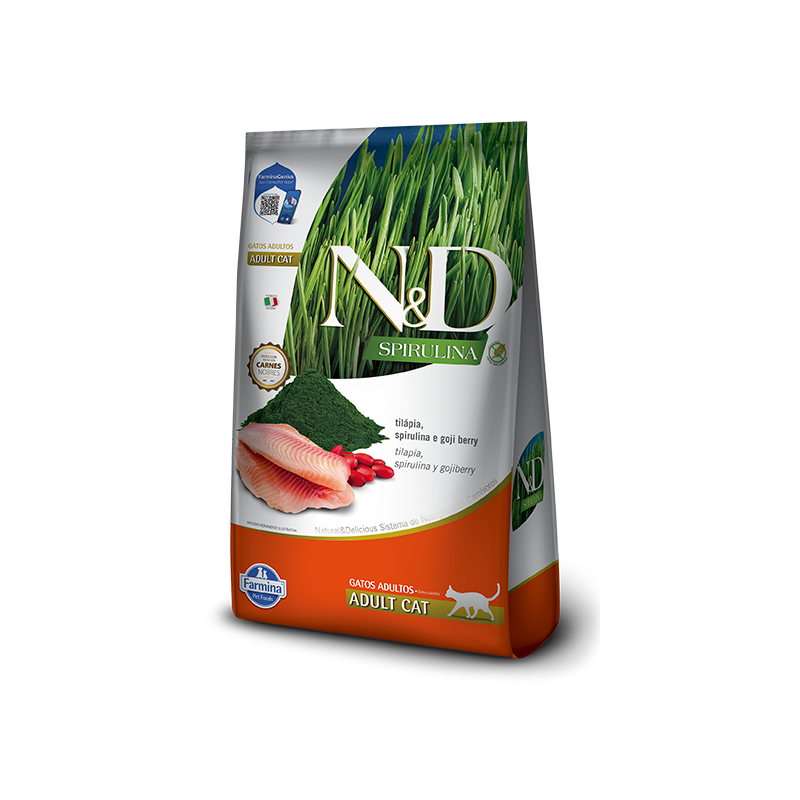 N&D ESPIRULINA Gato Adulto Tilapia 7 KG