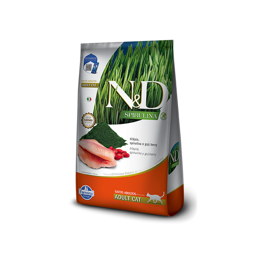 N&D ESPIRULINA Gato Adulto Tilapia 7 KG