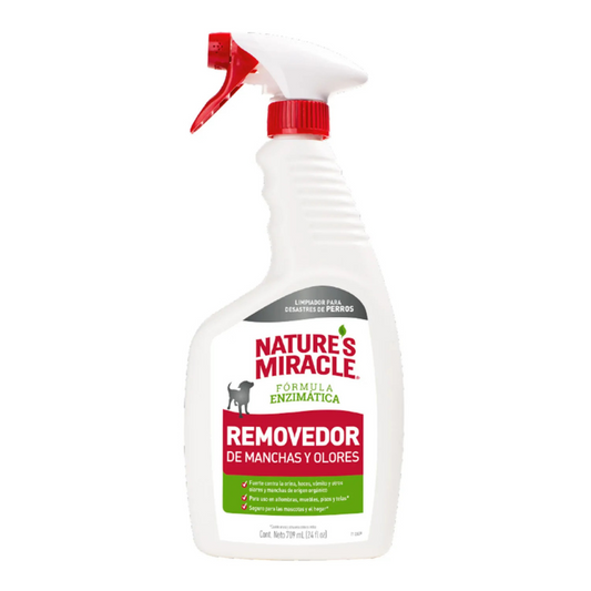 NATURES MIRACLES REMOVEDOR DE MANCHAS Y OLORES PERRO, 709 ML