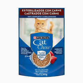 POUCH CAT CHOW CARNE GATO ESTERILIZADO 85 gr